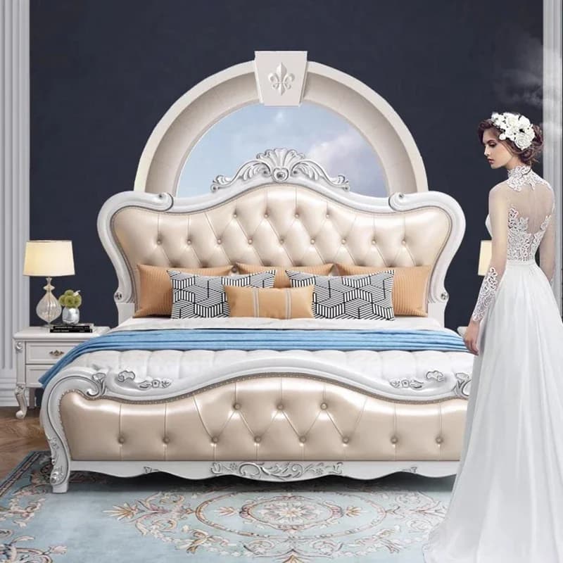 Luxury Floating Bed Children Double Modern Multifunctional Beauty Bed Bedroom Princess Sleeping Camas De Casal Home Furniture