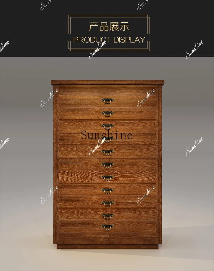 Medieval furniture collection display jewelry jade drawer display cabinet French all solid wood  FT
