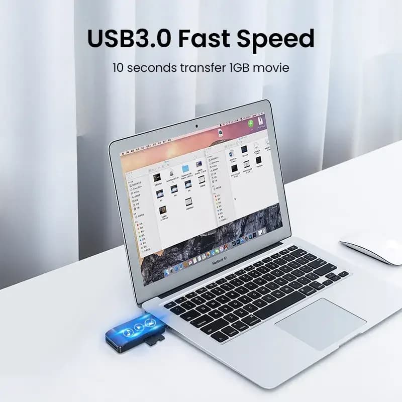 UGREEN SD Card Reader Portable USB 3.0 Multi-function 4 in 1 Slot Flash Memory Card Adapter Hub for TF SD MS CF
