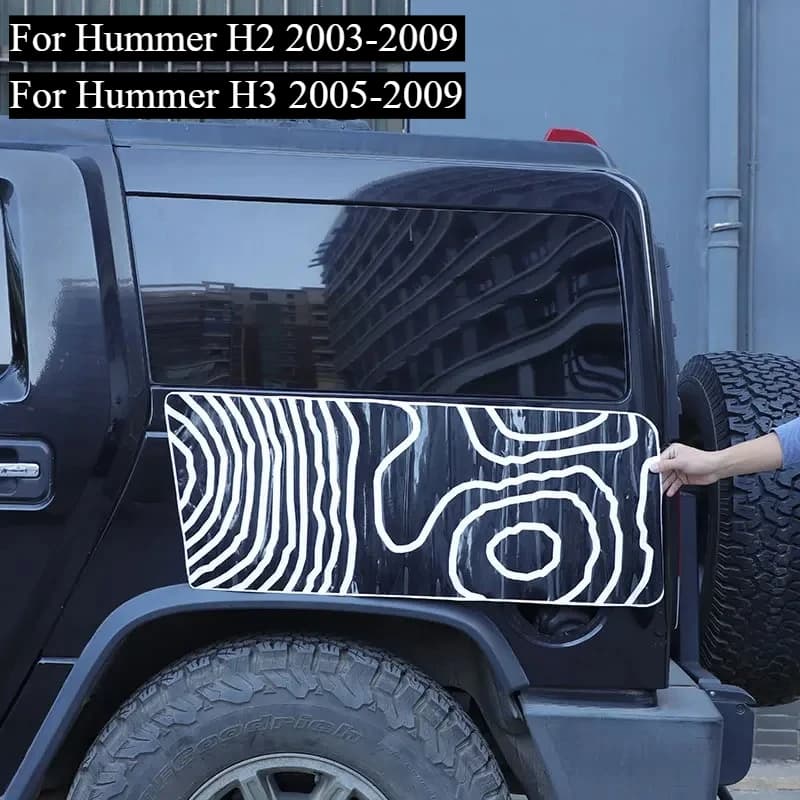 For Hummer H2 2003-2009 For H3 2005-2009 PVC Black Car Rear Window Windshield Graphic Decal sticker car Accessories