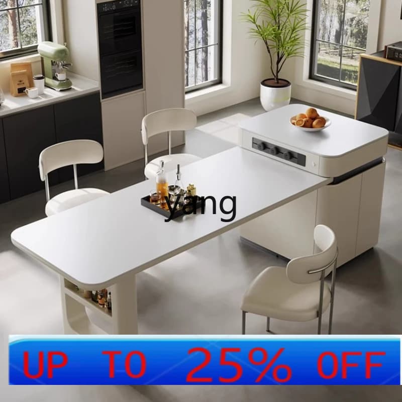 LHH  cream wind island dining table integrated household telescopic multi-functional small apartment island