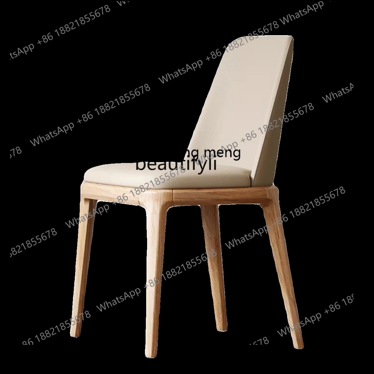 Solid Wood Dining Chair Modern Nordic Minimalism Home Leisure Italian Living Room Soft Bag Backrest Chair