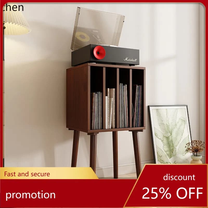 HXL Oak Record Cabinet Sofa Side Cabinet CD Display Cabinet Disc Storage Rack