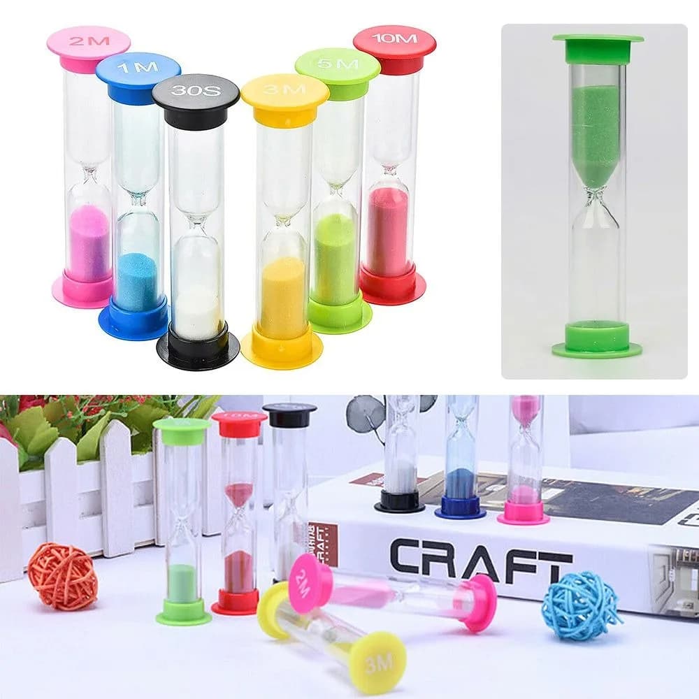 E9 Practical Multiple Durations Sand Timer 1/2/3/5/10 Minutes Multicolor Sand Clock 30 Second Plastic Plastic Hourglass Gift