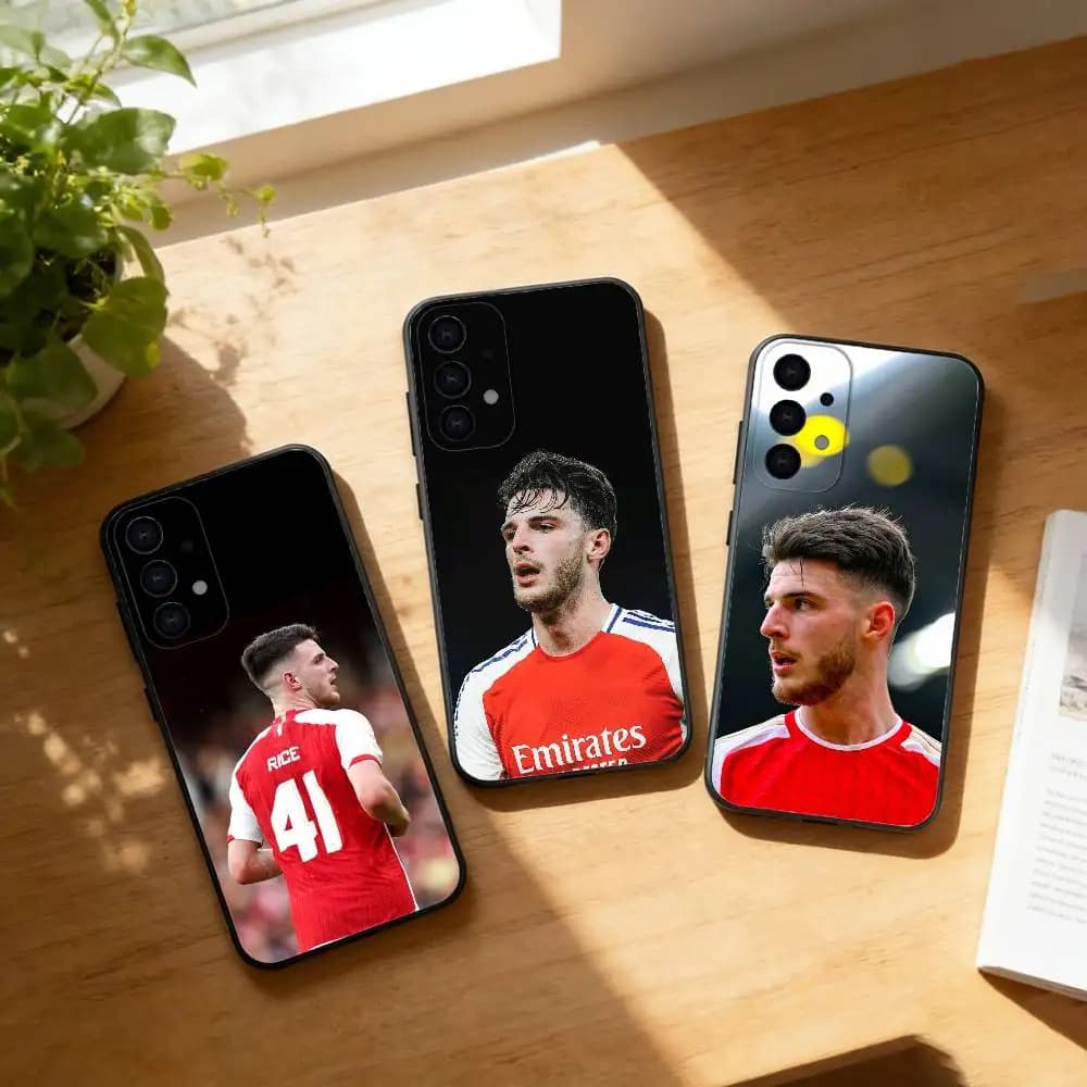 football D-Declan Rice phone Case For Samsung S25,24,21,22,23,30,Ultra,20,Plus,Fe,Lite,Note Soft Black Cover