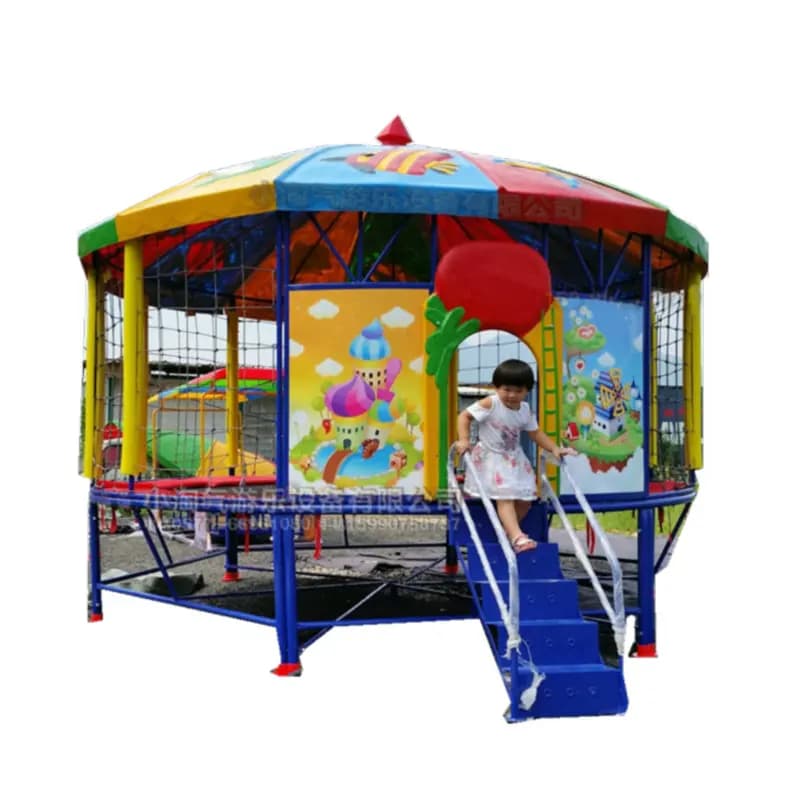 with pampered trampoline, children's trampoline, outdoor combination trampoline, large indoor and outdoor trampoline mesh