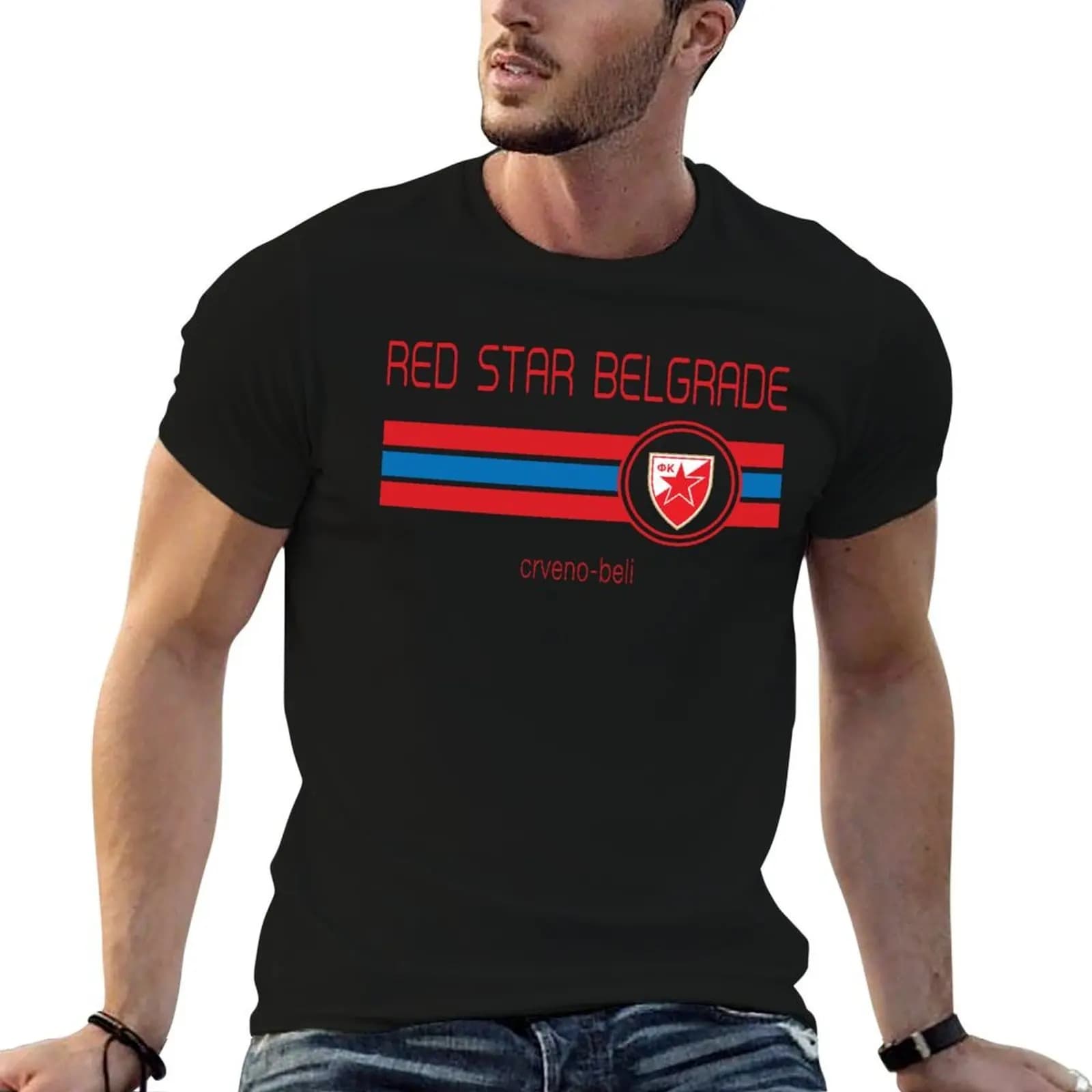 Super Liga - Red Star Belgrade (Away White) T-Shirt shirts graphic tees croswit shirt man luxury clothes men