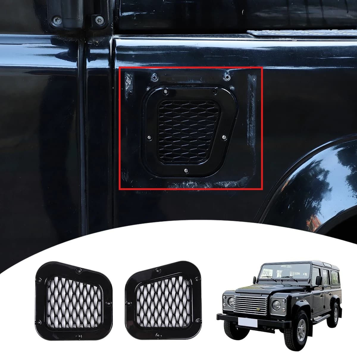 For Land Rover Defender 2004-19 Front Engine Hood Ventilation Cover Steel Air Intake Scoop Air Outlet Snow Cover Car Accessories