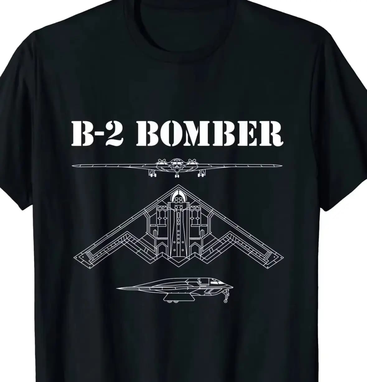 B-2 Bomber Aircraft Schematic Military Stealth Bomber B2 Men T-Shirt Short Sleeve Casual Cotton O-Neck Summer T Shirts