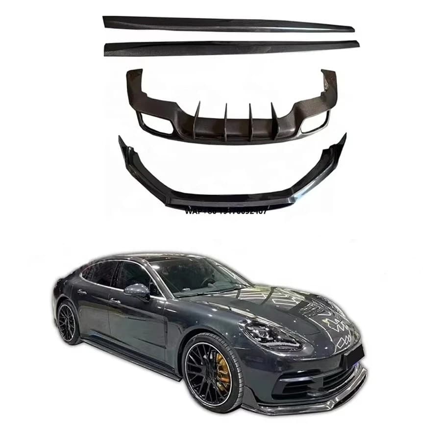 Panamera 971 Carbon Fiber Body Kit for 971 & Turbo 2017+ Front Bumper Lip Side Skirt Rear Diffuser Car Bodykit