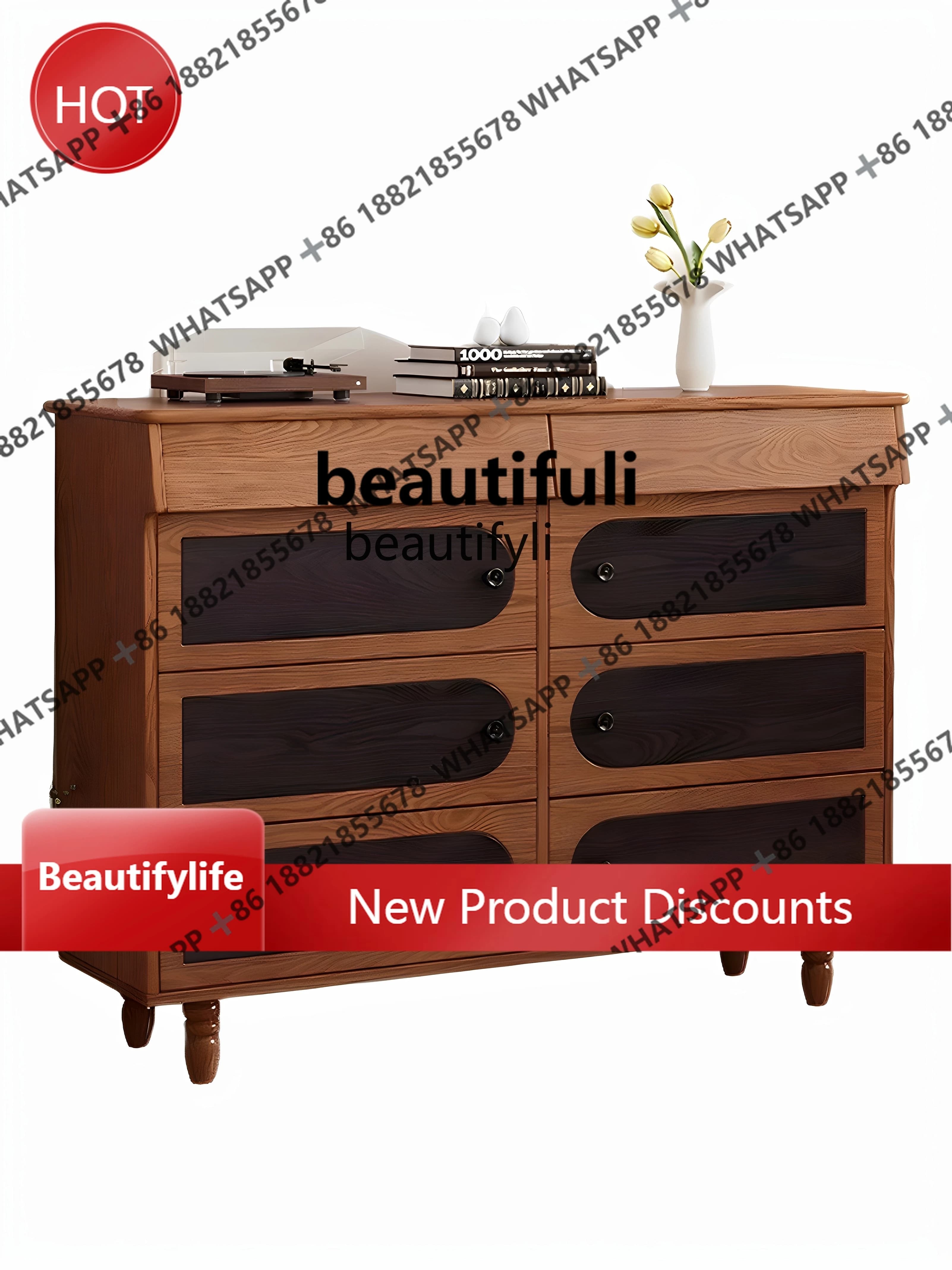 French Style Solid Wood Shoe Cabinet for Home Entrance, Integrated Wall-Mounted Shoe Storage Cabinet