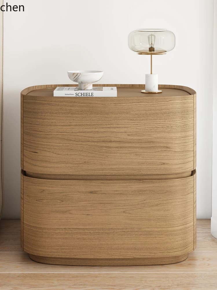 YFY  Smart Solid Wood Bedside Table Home Bedroom High-End Storage Rack Niche