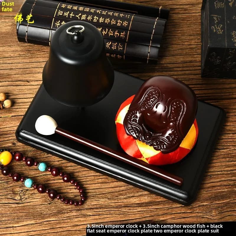 DSA mahogany tall floor clock plate bottom seat with wooden fish set magic tool