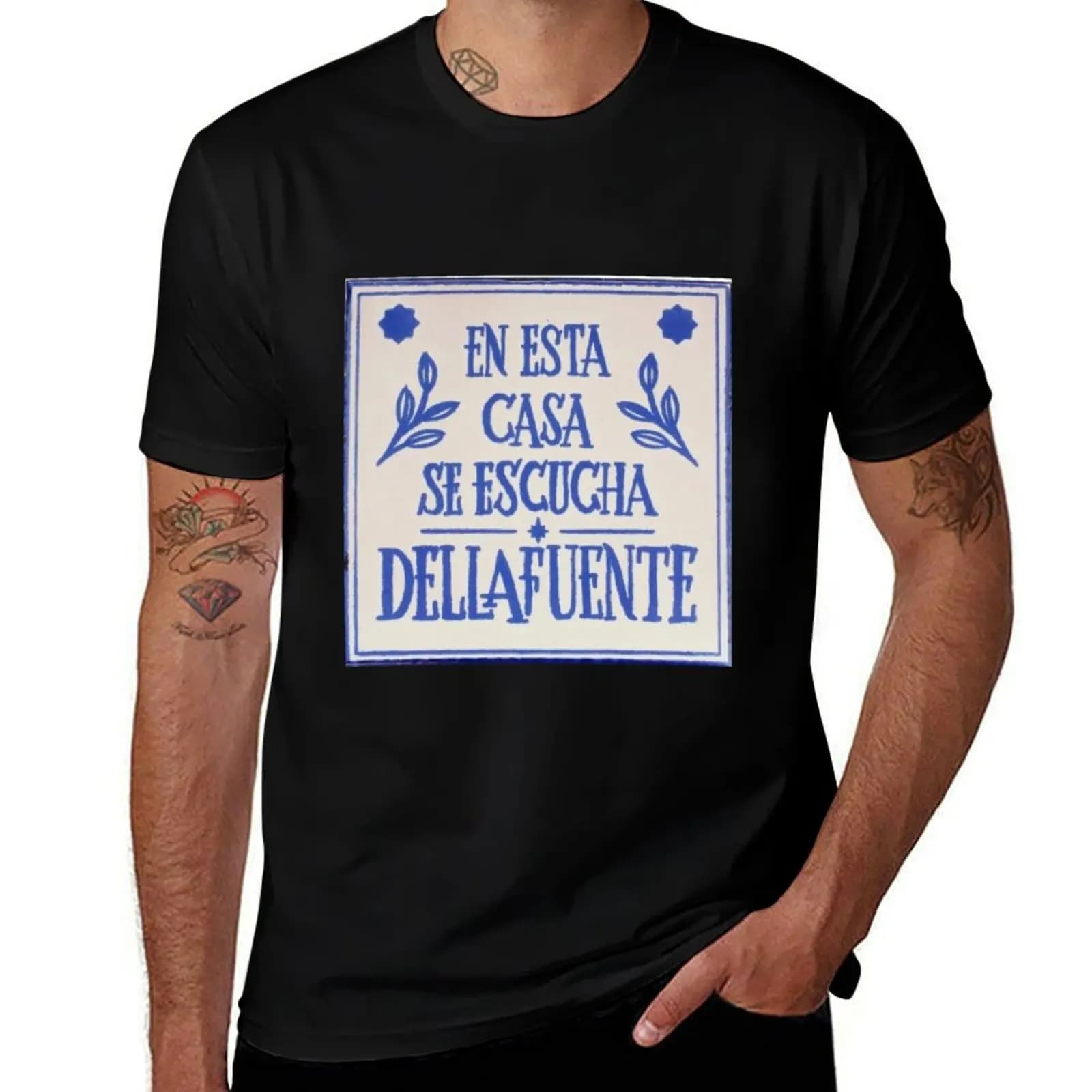In this house, Dellafuente is heard T-Shirt Plus Size Workout Short Sleeve Top T-Shirt
