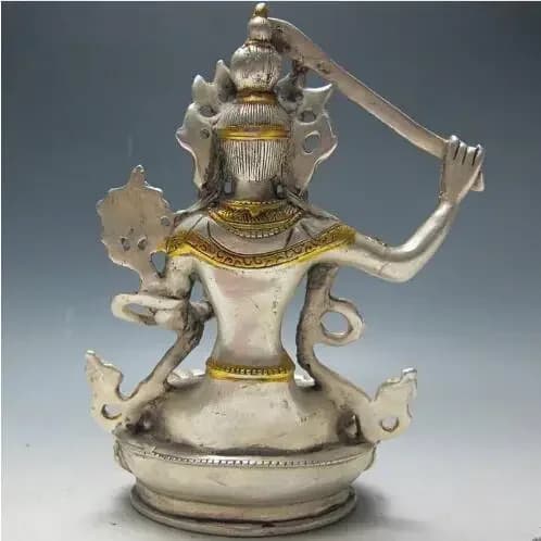 China decorative Tibet silver plated Manjusri Buddha