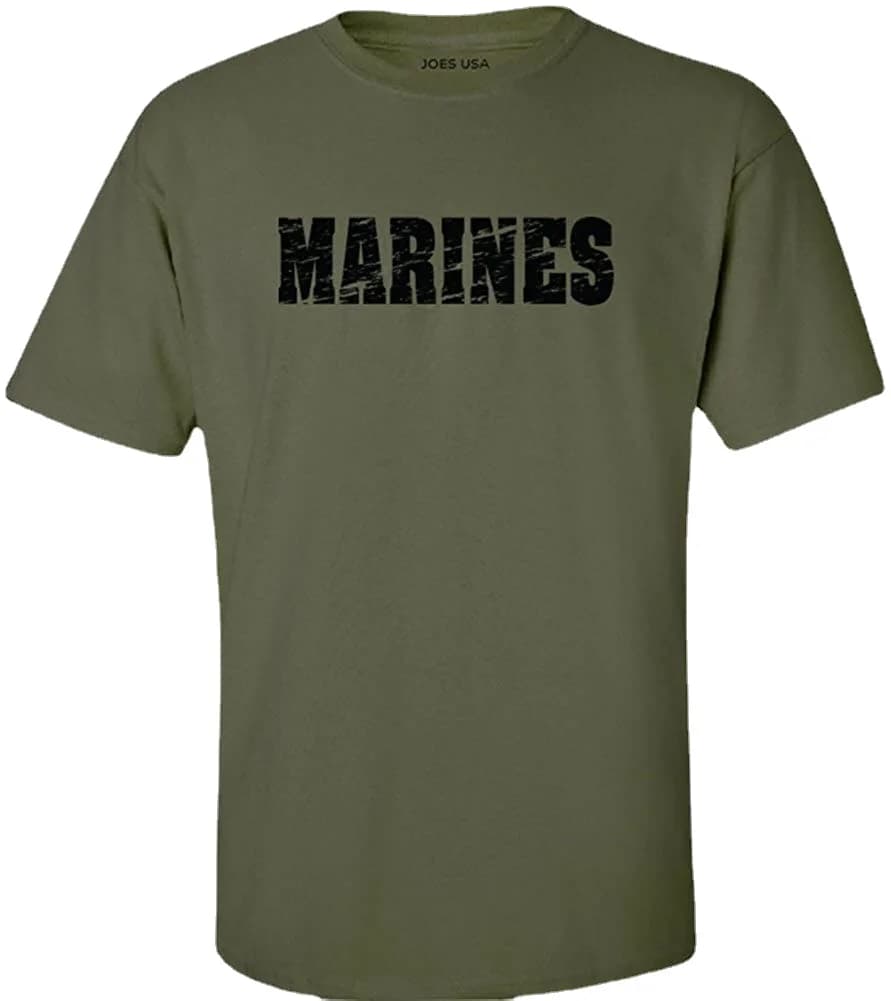 USA Military Green Vintage Marines Logo T-Shirts in Sizes S-3XL