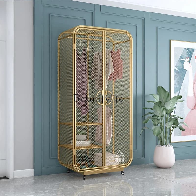 N N Nordic Minimalist Iron Home Bedroom Hanging Storage Wardrobe