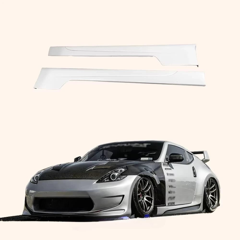 Car Accessories Side Skirt Lip for  Z34 370Z 2009+  Type Fiberglass Unpaint Side Skirt Body Kits Pair