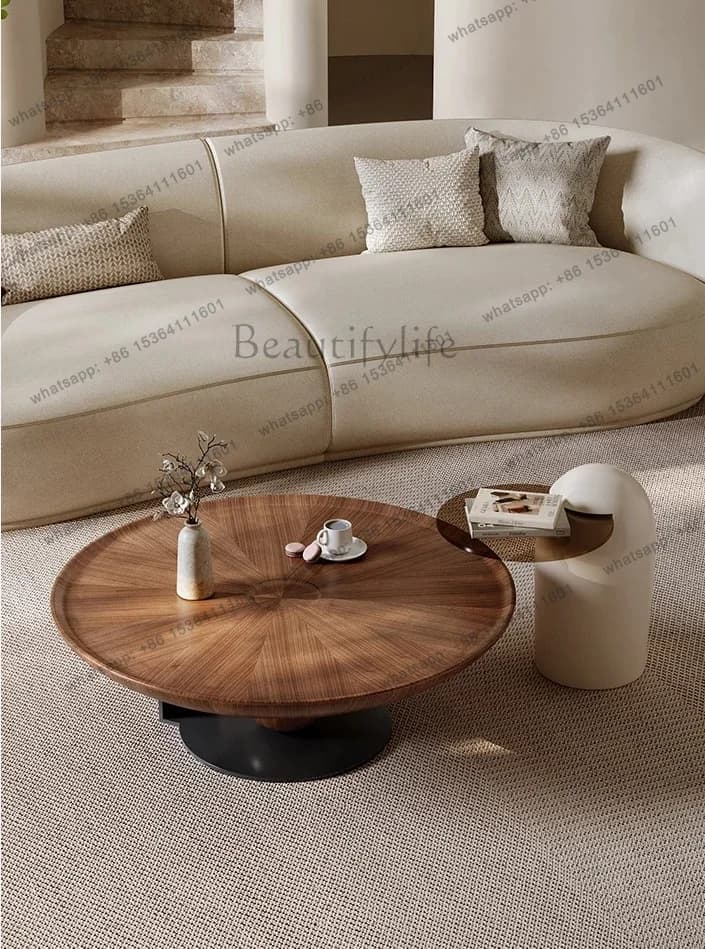 LD Italian minimalist round coffee table combination living room antique tea table