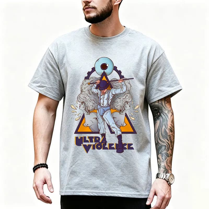 A Clockwork Orange 0825 Retro Movie Graphic T‑shirt Alex Droog Print Unisex Casual Tee Short Sleeve Streetwear All size S-6XL