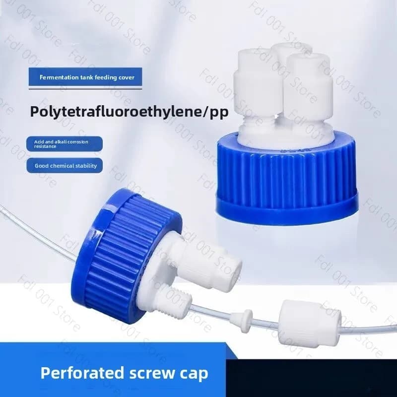 GL45 Safety Cap For HPLC Waste Collection Solvent Bottle Cap With 1/8 1/4 Tubing Connections Leak-Proof Vent System