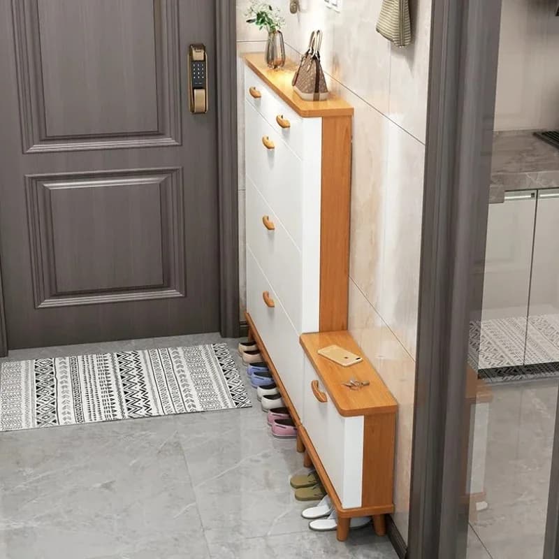 Wooden Distinctive Reliable Narrow Metal Shoe Cabinet Compact Classic Black Luxury Durable Shoe Cabinet Zapatero Room Furniture
