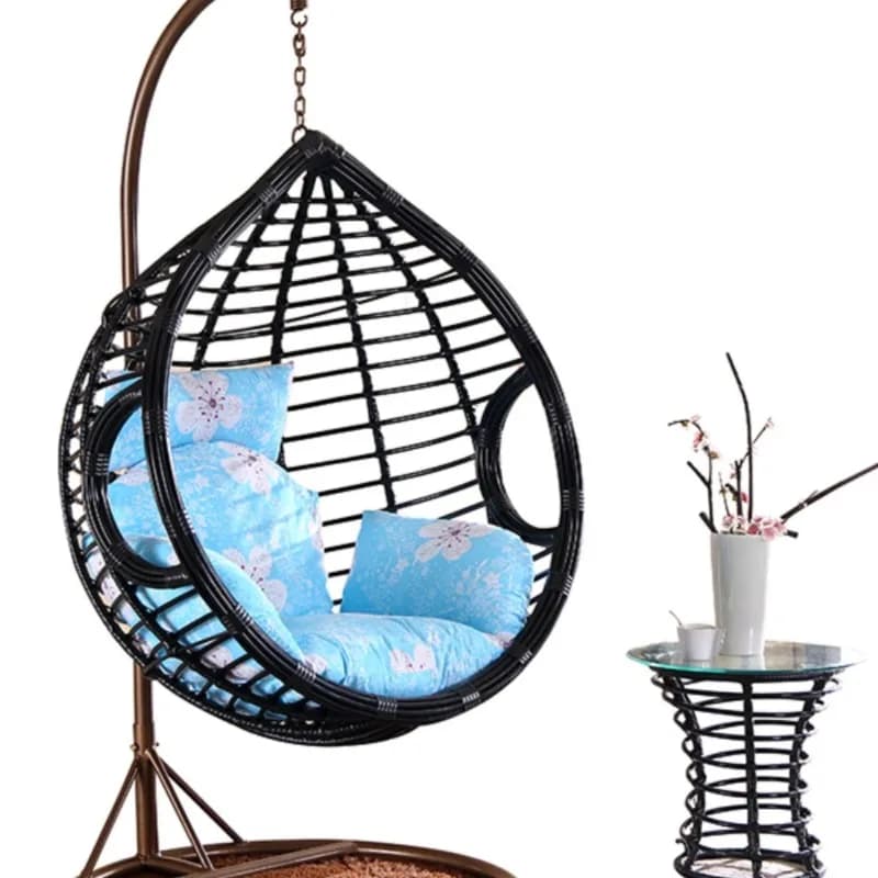 Rocking chair Single  chair Coarse rattan  basket chair, indoor swing rattan chair Balcony Outdoor home cradle