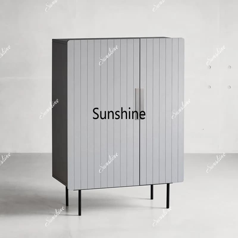 Home shoe cabinet against the wall Italian minimalist shoe cabinet Large capacity storage ultra-thin shoe cabinet
