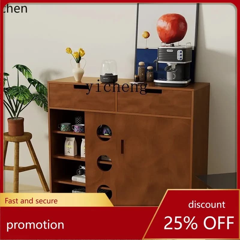 HXL ocean board dining side cabinet chest cabinet medieval entrance solid wood bedroom storage cabinet