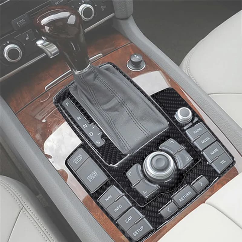 3PCS Carbon Fiber Gear Shift Panel Trim Fit For Audi Q7 2007-2015 - Matte/Glossy Interior Decorative Sticker Anti-Scratch