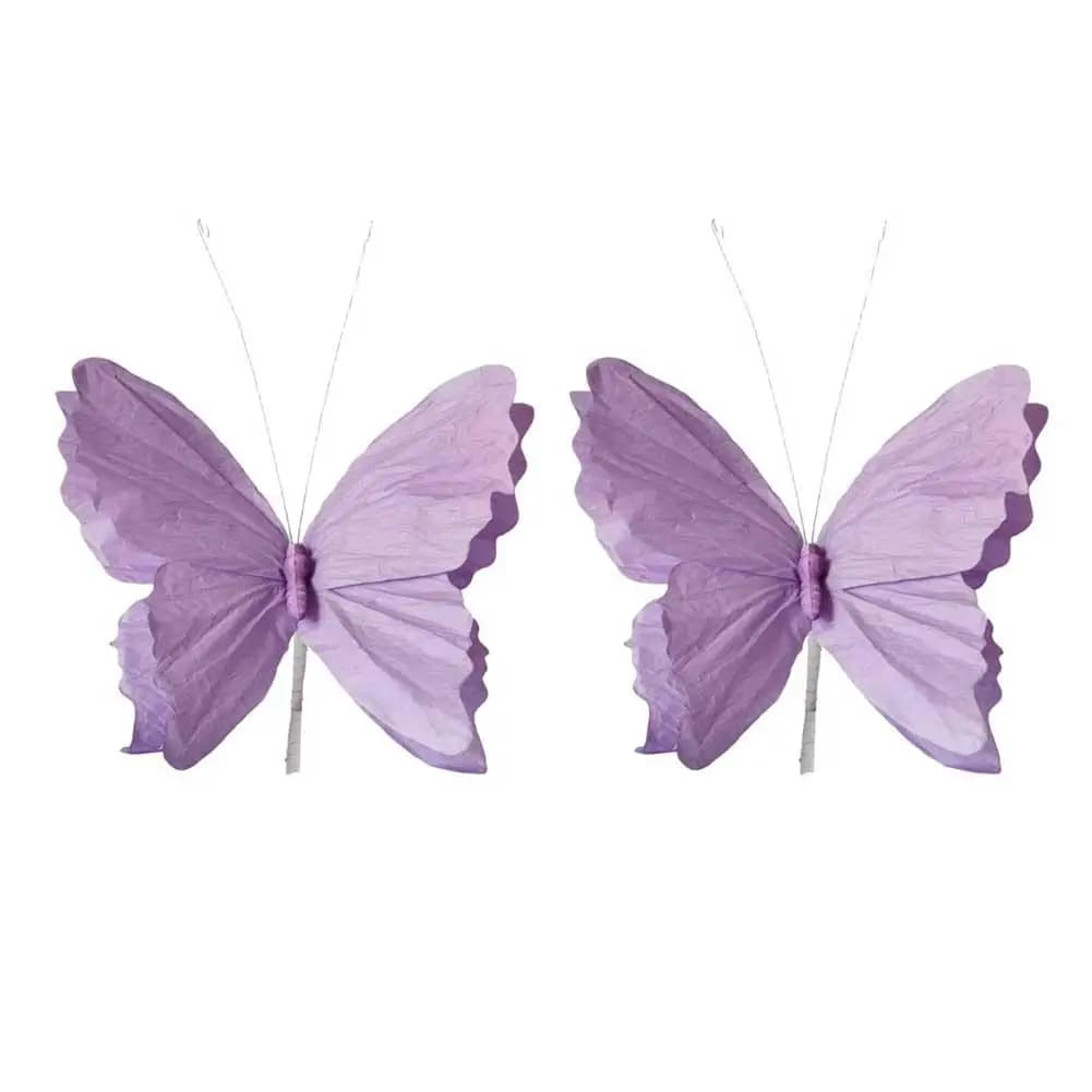2pcs 3D Garden Butterfly Decorations for For parties and Festivals Lightweight Paper Ornaments to Hang on Trees Walls Ceilings