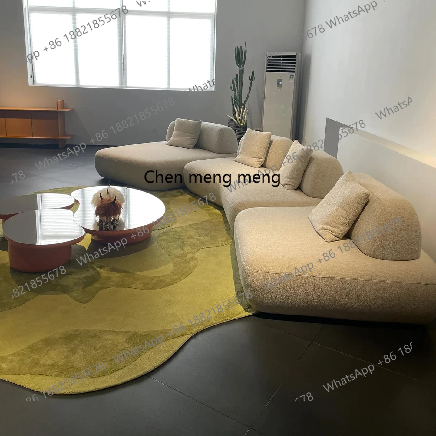 Italian modular sofa horizontal hall combination living room corner fabric double-sided seating sofa