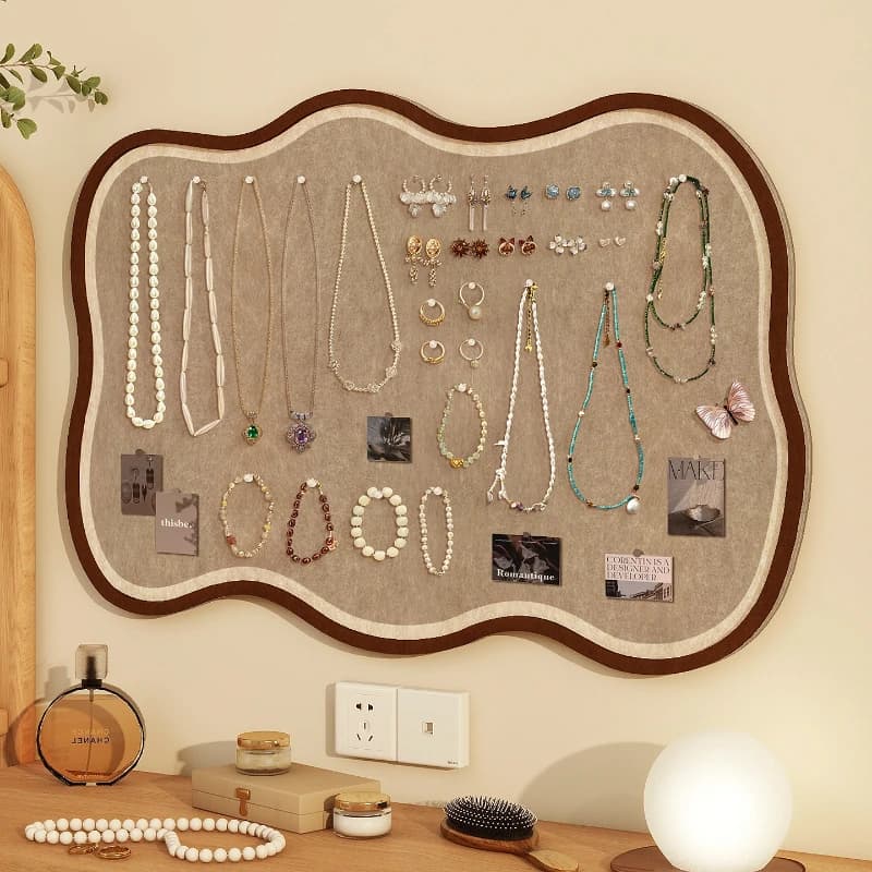 Bedroom Living Room Storage Item Earrings Display Felt Wall Sticker Jewelry Wall Artifact Cork Board Brooch Display Hanging