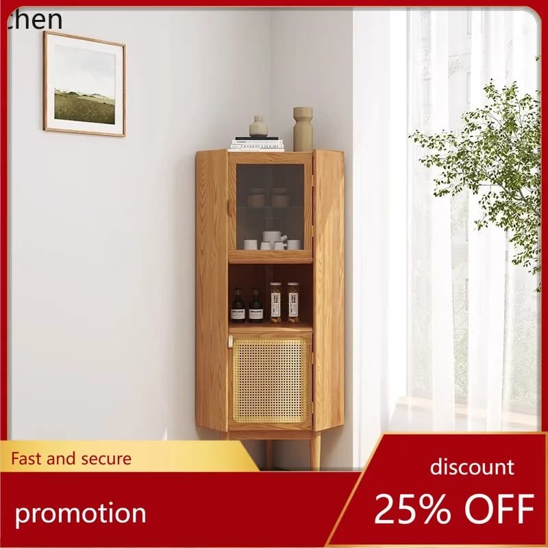 Hxl multifunctional corner cabinet sideboard - home corner storage rattan furniture