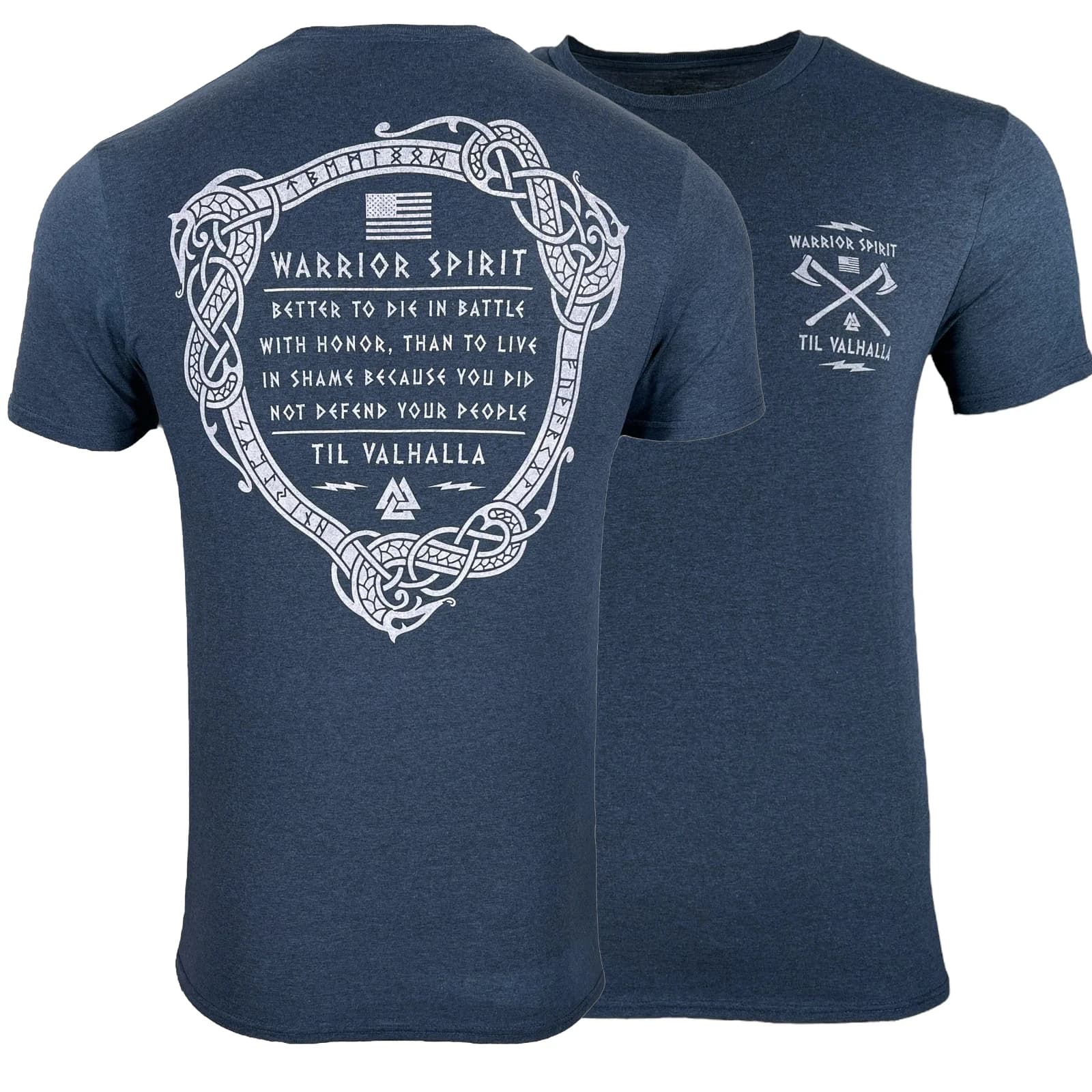 Til Valhalla Nordic Style Warrior Spirit Military Grunt T-Shirt 100% Cotton O-Neck Short Sleeve Casual Mens T-shirt Size S-3XL