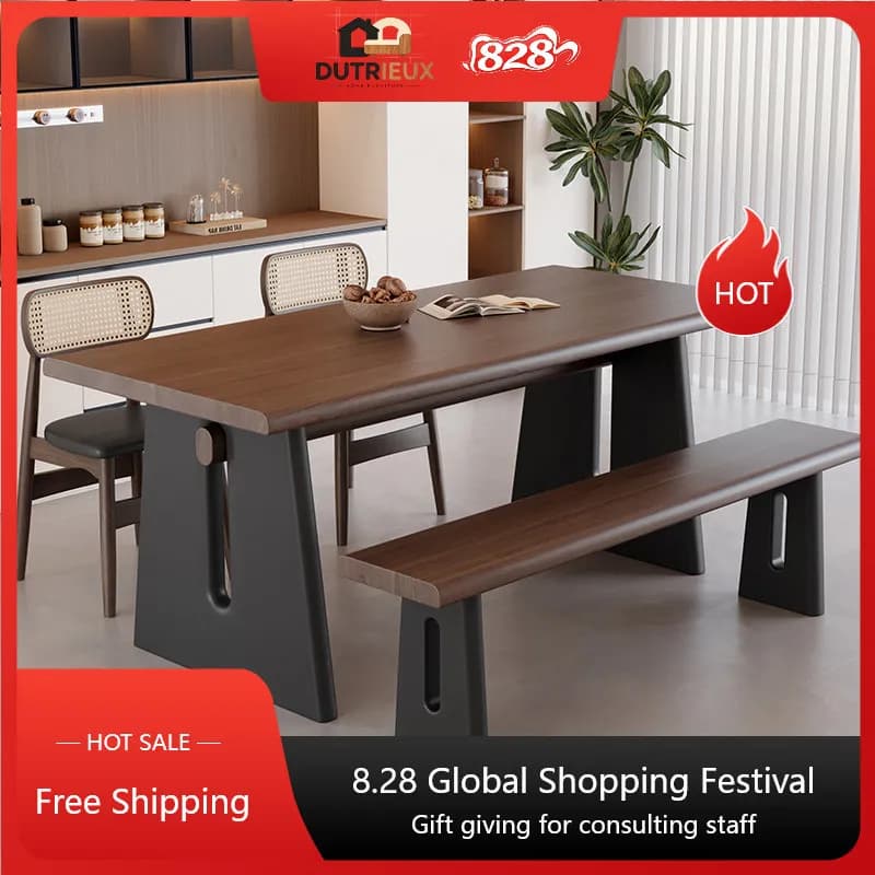 Design Wooden Dining Tables Luxury Modern Legs Living Room Dinette Dining Tables Kitchen Brown Tavoli Da Pranzo Furniture Home