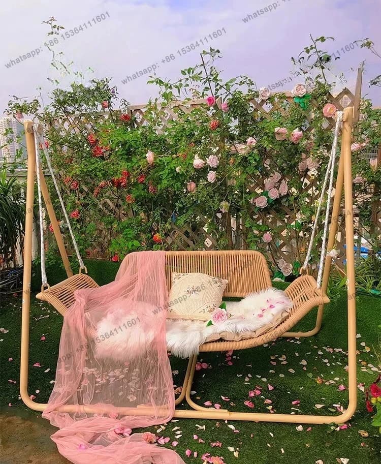 Outdoor swing courtyard swing outdoor double hammock small courtyard garden hanging chair designer high-end
