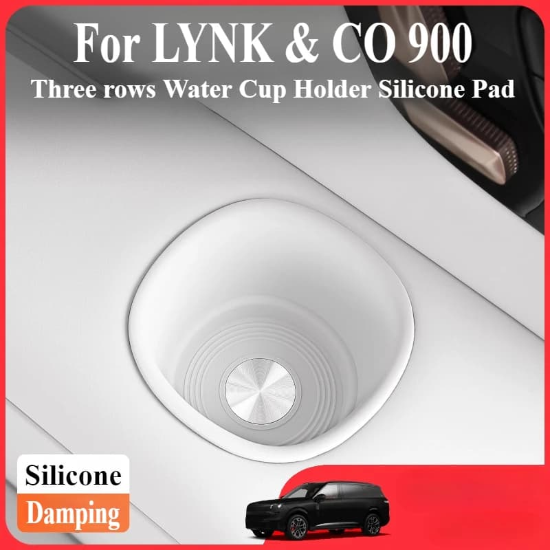 Silicone Cup Holder Pad for Lynk&Co 900 Three Rows Damping Antifouling Car Interior Storage Modification Accessory