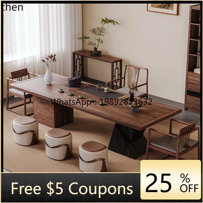 New Chinese Style Large Tea Table and Chair Set Office Tea Table New High-End