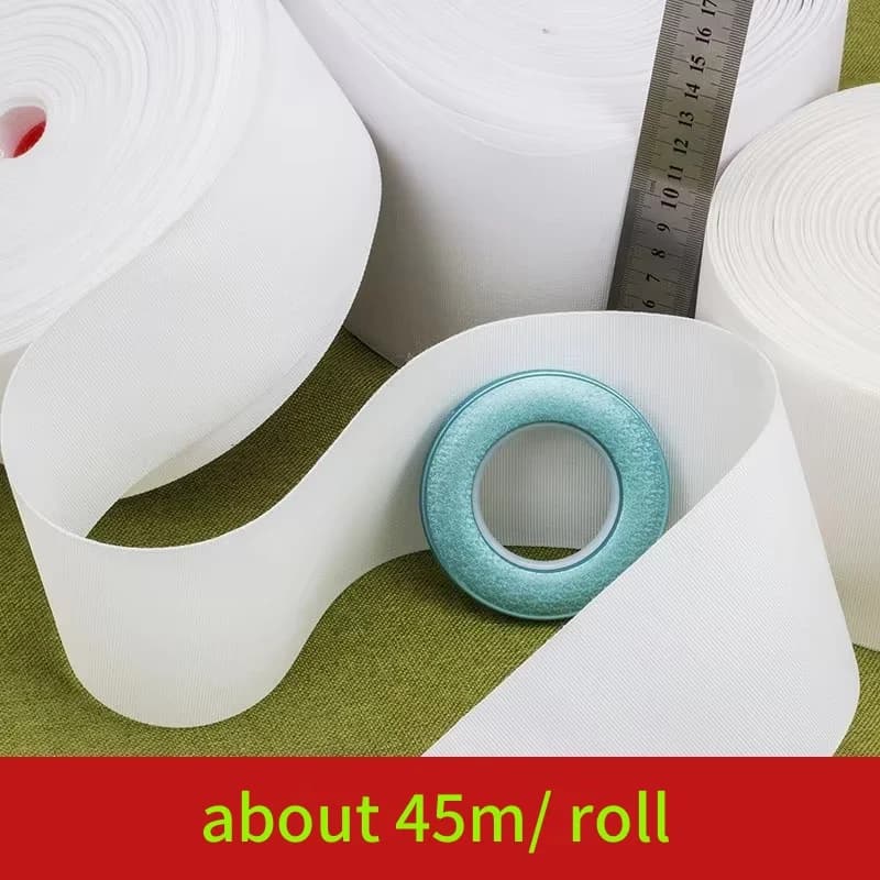 High Quality 8cm/10cm/12cm Width Curtain Cloth Tape White Color Curtain Spinning Tape Perforated Tape For Curtain Ring