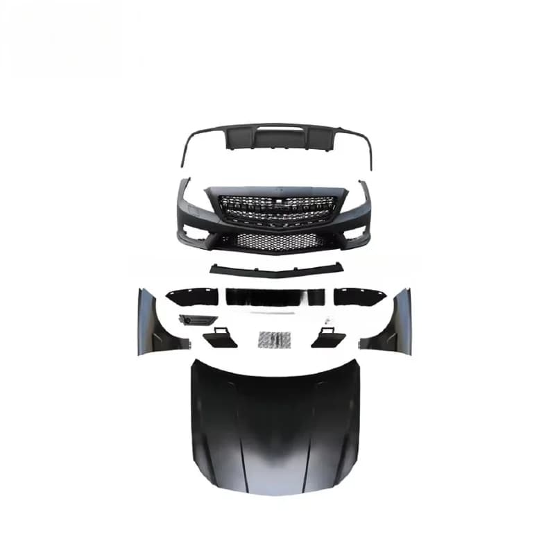High Quality Modified Body Kit Fit CLS Includes Front Bumper, Center Grille, Engine Hood, Rear Lip Auto Exterior Parts