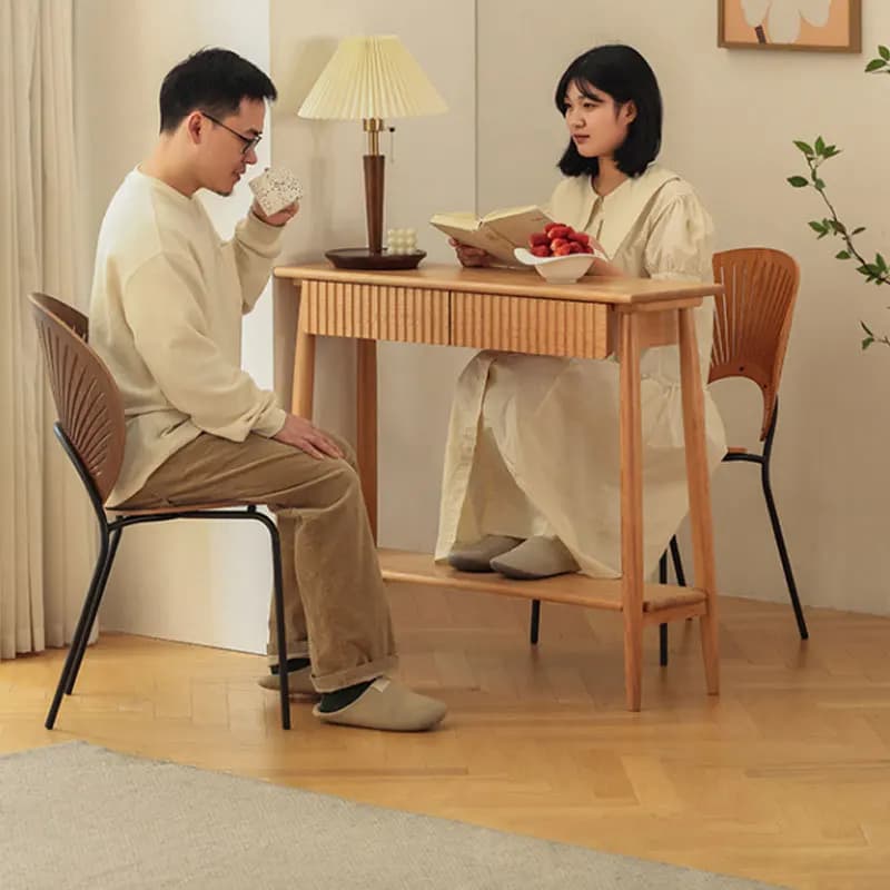 HYS Nordic all-solid wood cherry wood porch cabinet corridor entry light luxury small bar table log minimalist tables and chairs