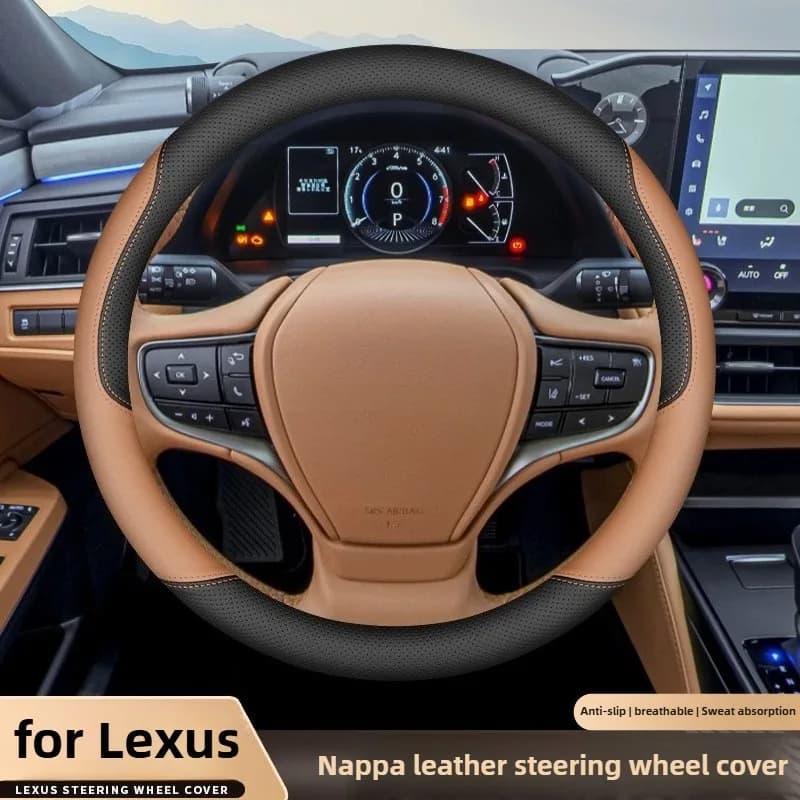 Nappa Leather Steering Wheel Cover Suitable for Lexus ES200 ES300 NX260 RX350 Lexus Accessories Luxury Car Steering Wheel Covers