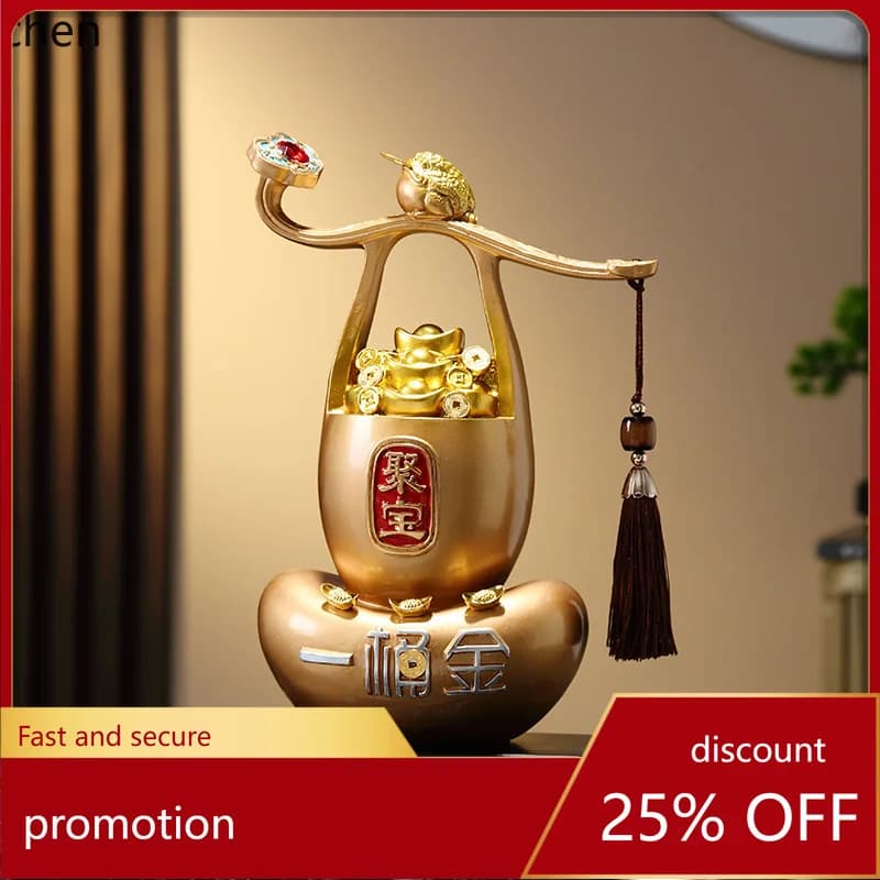 HXL Treasure Basin Ornament for Attracting Wealth, Home Living Room and Entryway Decoration