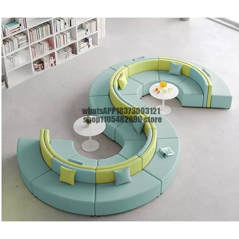 Combination Office Training Institution Reading Room Shopping Mall Lobby Leisure Rest Area Reception's Shaped Sofa