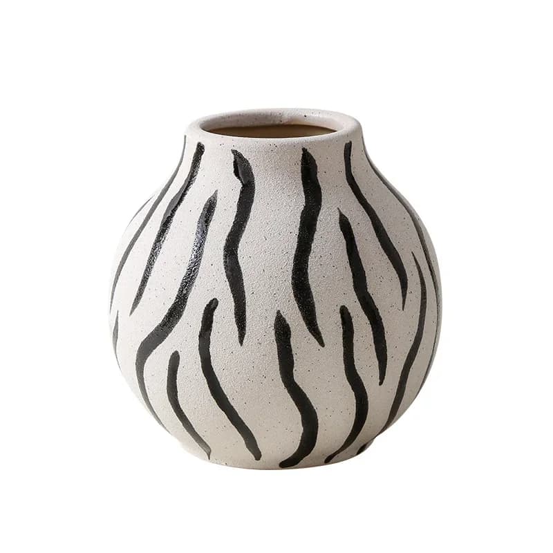 Simple and versatile vase ceramic green flower planter decoration coffee table table ornament Nordic ins style flower