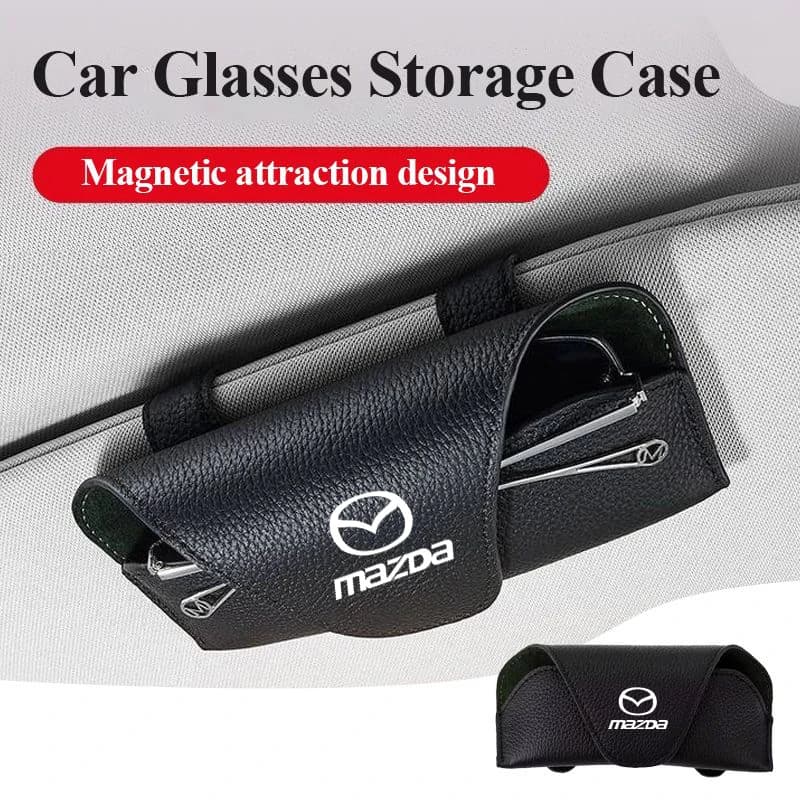 Car Visor Storage Box Glasses Case Sunglasses Holder Clip Accessories For Mazda 6 3 CX5 5 2 323 CX7 Demio Atenza Axela MX30 CX30