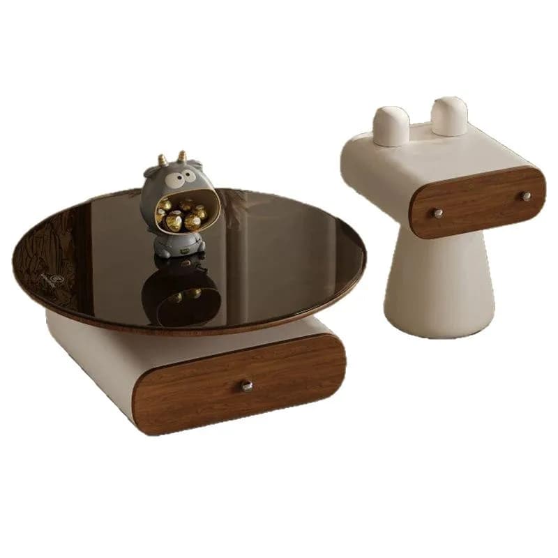 Living room coffee table, cute animation with drawers, with edge combination