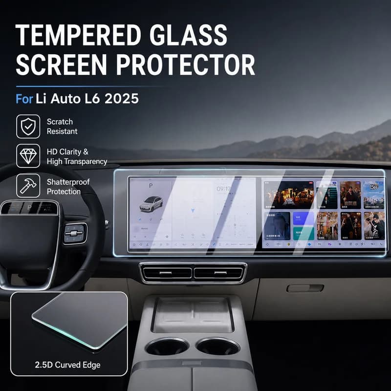 For Li Auto L6 2025 Center Console Display Screen Protector Tempered Glass Film Navigation Dashboard Interior Car Accessory