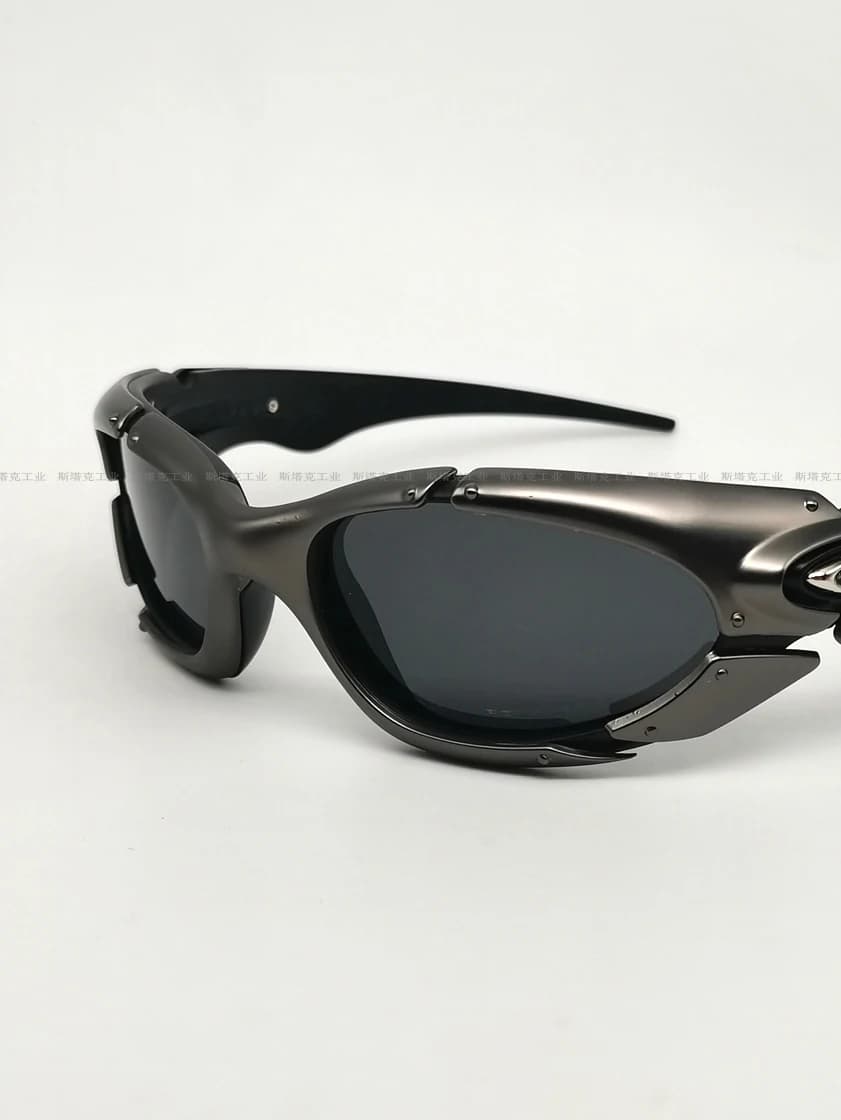 Retro street photography concave sunglasses, alloy plastic splicing frames